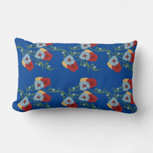 Coussin Rectangle Fleurs mexicaines audacieuses et verdure en vignes