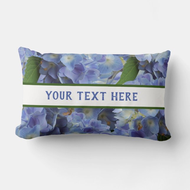 Coussin Rectangle fleurs motif en bleu (Recto)
