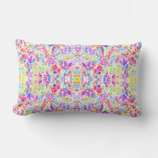 Coussin Rectangle Fleurs pastel abstraites