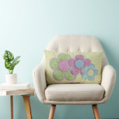 Coussin Rectangle Fleurs pastel texturées (Chaise)