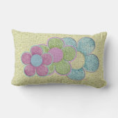Coussin Rectangle Fleurs pastel texturées (Verso)