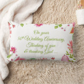 Coussin Rectangle Fleurs religieuses du 50e anniversaire du Mariage (Couverture)