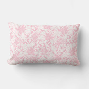 Coussin Rectangle Fleurs roses et blanches florales Botanique Shabby