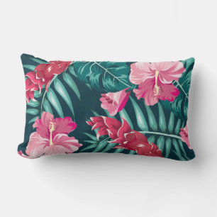 Coussin Rectangle Fleurs roses exotiques