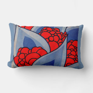 Coussin Rectangle fleurs stylisées et imprimés feuille