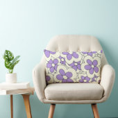 Coussin Rectangle Fleurs violettes sur crème (Chaise)