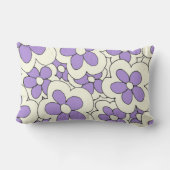 Coussin Rectangle Fleurs violettes sur crème (Verso)