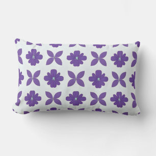 Coussin Rectangle Fleurs violettes sur fond clair