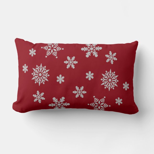 Coussin Rectangle Flocon de neige de Noël décoratif Croire vacances (Recto)