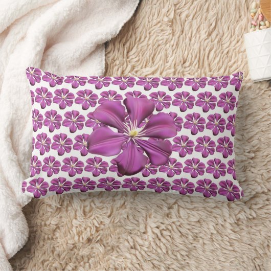 Coussin Rectangle floral à fleurs violettes-éclatantes (Couverture)
