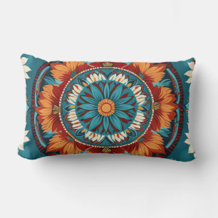 Coussin Rectangle Floral géométrique d'inspiration autochtone