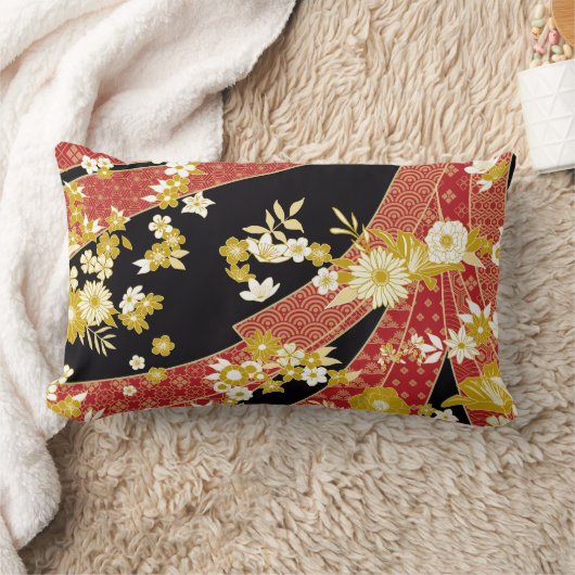 Coussin Rectangle Floral Mix Kimono Pattern (Couverture)