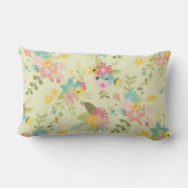Coussin Rectangle Flore vert rose jaune personnalisée (Verso)