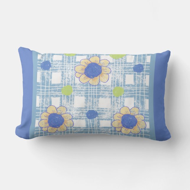 Coussin Rectangle Flower Throw Pillow (Recto)