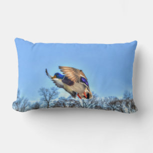 Coussin Rectangle Flying Mallard Duck Drake Wildlife Photo