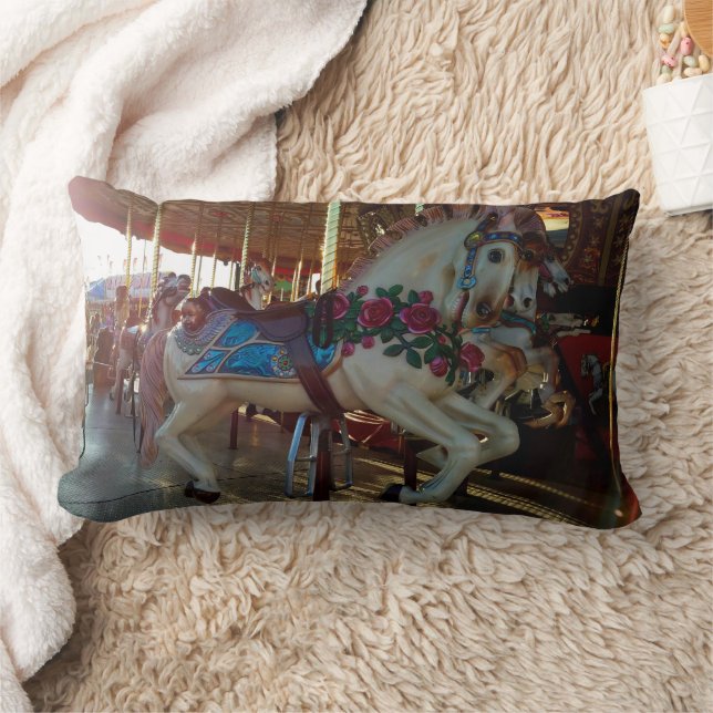 Coussin Rectangle Foire du Carnaval Joyeux Aller rond Carousel Horse (Couverture)