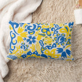 Coussin Rectangle Folklore pattern with Ukrainian flag colors (Couverture)