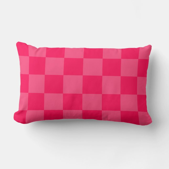 Coussin Rectangle Fond à carreaux roses (Recto)