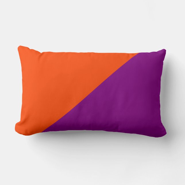Coussin Rectangle Fond uni de couleur violet et orange-rouge (Recto)