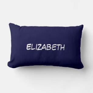 Coussin Rectangle Fond uni DIY, monogramme du nom - Bleu marine