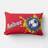 Coussin Rectangle Football football rouge splat garçons nom (Recto)
