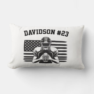 Coussin Rectangle Football Player Sports Team Football Throw Pillow