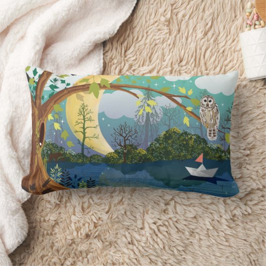 Coussin Rectangle Forest River Illustré Enfants (Couverture)