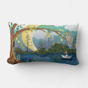 Coussin Rectangle Forest River Illustré pour Enfants