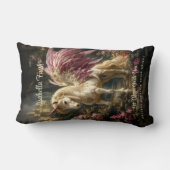 Coussin Rectangle Forêt à ailes roses Unicorne Cheval Fée (Verso)