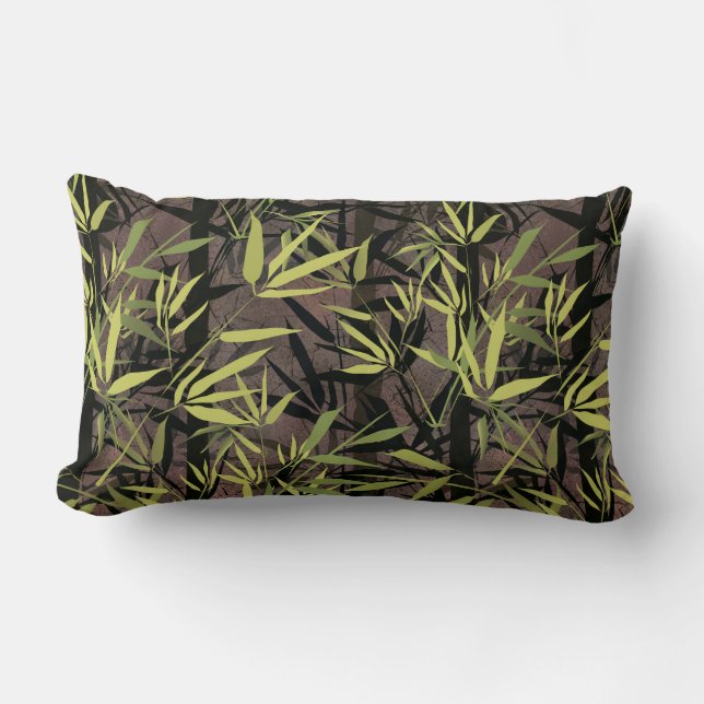 Coussin Rectangle Forêt de bambou. (Recto)