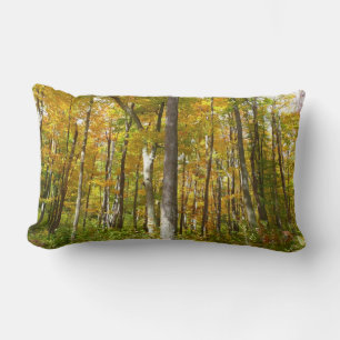 Coussin Rectangle Forêt de feuilles jaunes Paysage d'automne