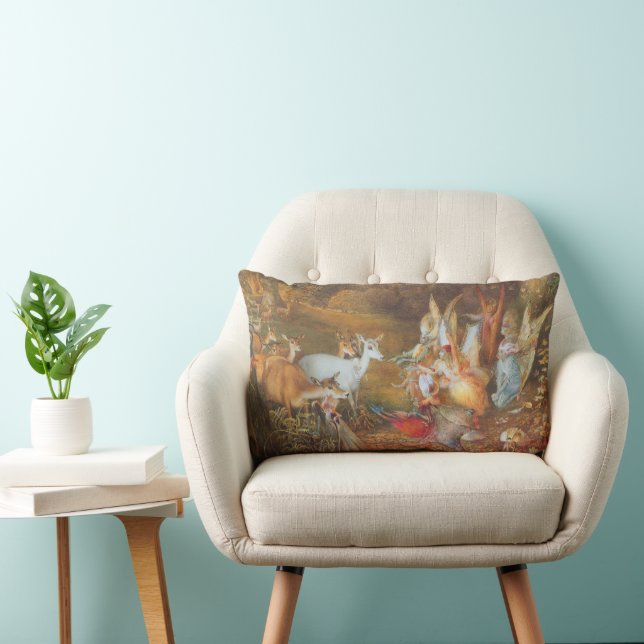 Coussin Rectangle Forêt enchantée par l'artiste John Anster Fitzgera (Chaise)