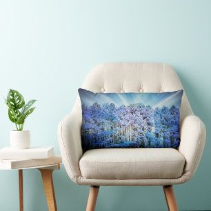 Coussin Rectangle Forêt lumineuse Blue Hope