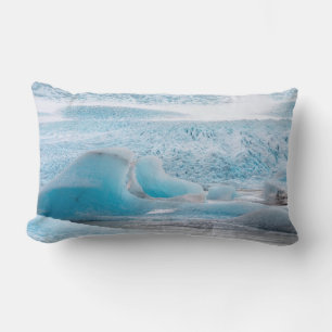 Coussin Rectangle Formations de glace glaciaire bleue, horizontales
