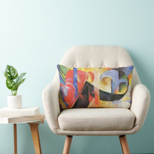 Coussin Rectangle Formes brisées par Franz Marc, Art abstrait vintag