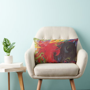 Coussin Rectangle Formes de combat par Franz Marc, Art fin vintage