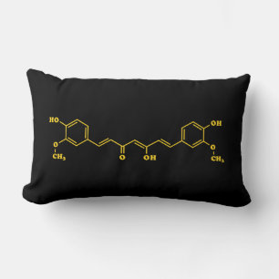 Coussin Rectangle Formule chimique moléculaire de curcumin curcumin 