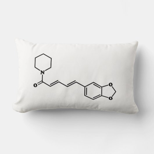 Coussin Rectangle Formule chimique moléculaire de poivre noir Piperi (Recto)