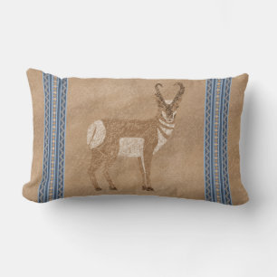 Coussin Rectangle Fourche sud-ouest Pronghorn Antilope debout Bordur