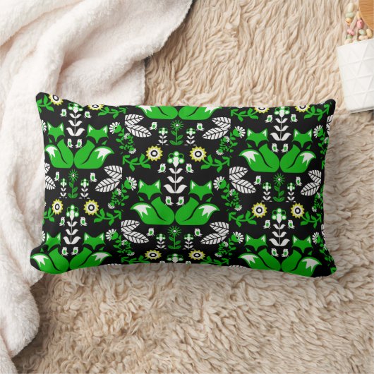 Coussin Rectangle Fox Nordic Scandinavian Folk Art nappe (Couverture)