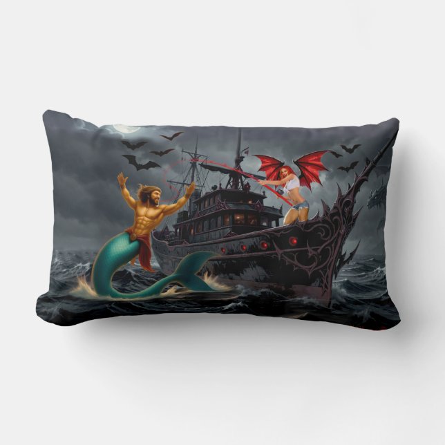 Coussin Rectangle Foxy Roxy Vampire Rebelle-Hautes Mers  (Recto)