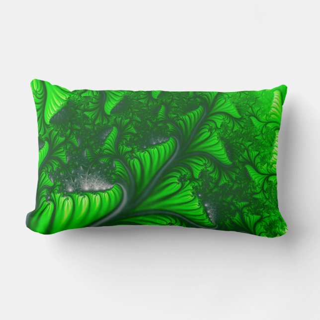Coussin Rectangle fractale de la jungle (Recto)