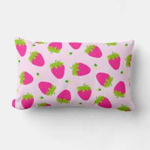 Coussin Rectangle Fraise rose