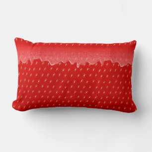 Coussin Rectangle Fraise Texturée Arrière - plan confiture de fruits