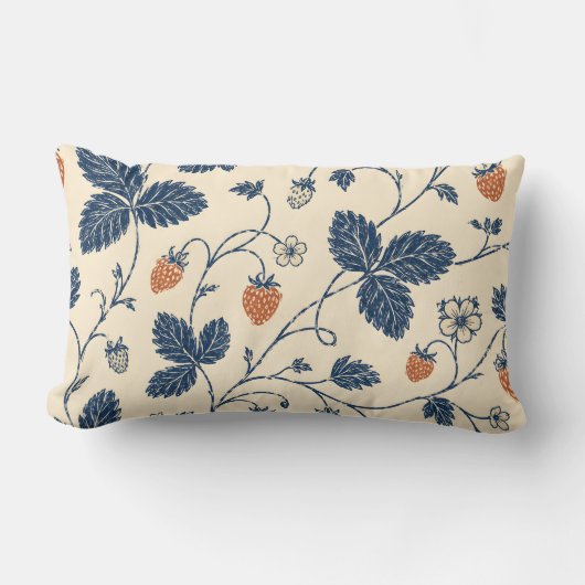 Coussin Rectangle Fraisier sauvage Ledger Botaniques Vintage (Recto)