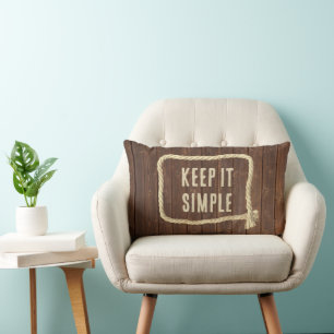 Coussin Rectangle Frame De Corde Sur Bois De Teck Avec Citation
