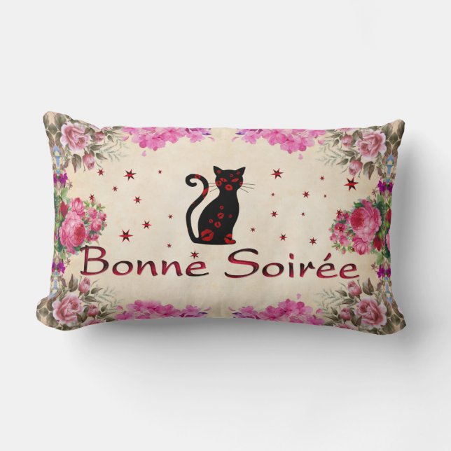 Coussin Rectangle Français : Bonne Soiree (Recto)