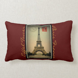 Coussin Rectangle France-Coussin vintage de Paris de carte postale