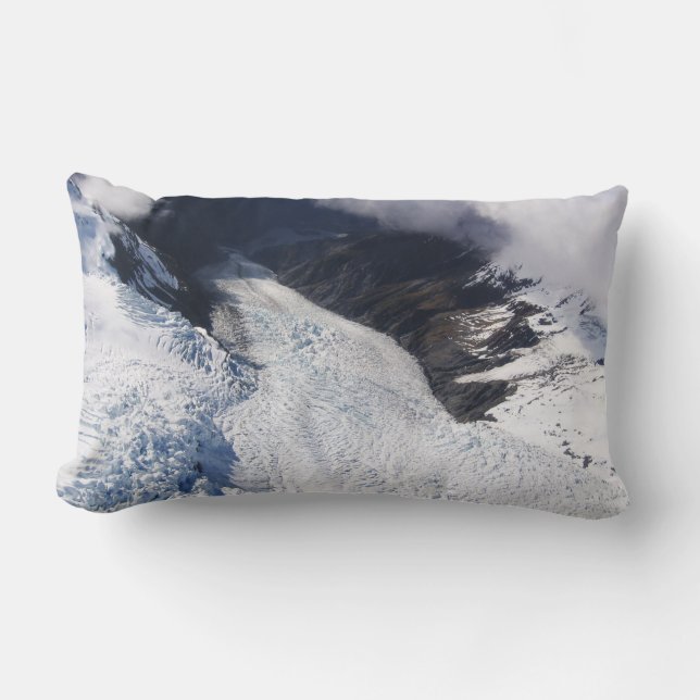 Coussin Rectangle Franz Josef Glacier Vue aérienne, Nouvelle-Zélande (Recto)