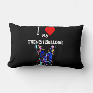 Coussin Rectangle Frenchie Gift I Love My French Bulldog Colorful